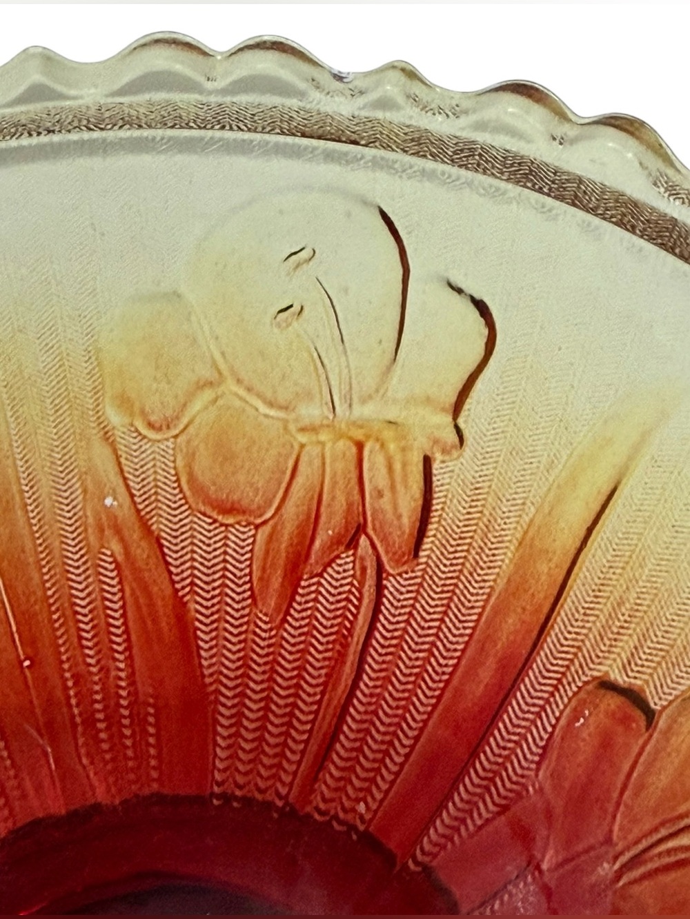 Vintage Jeannette Glass Company Iris and Herringbone Pattern Footed Candy Dish - Picture 3 of 11